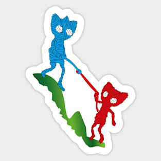 Unravel 2 characters Sticker